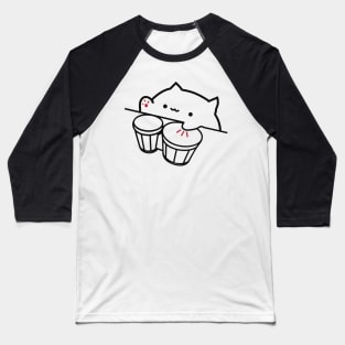 Bongo Cat Viral Music Cute Cat Meme Baseball T-Shirt